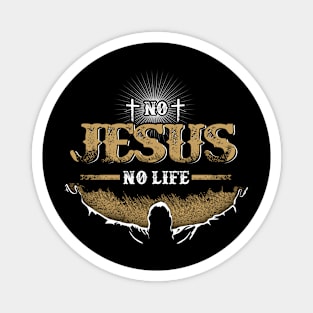 No Jesus No Life Christian Design Magnet